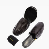 Foldbare Travel Slippers i lammeskind med øko-pels til mænd