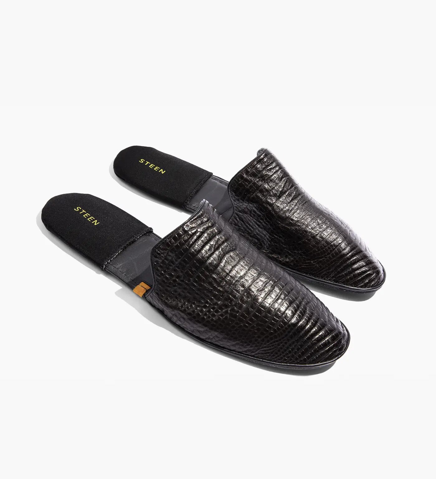 Women’s Crocodile Embossed Leather Foldable Slippers