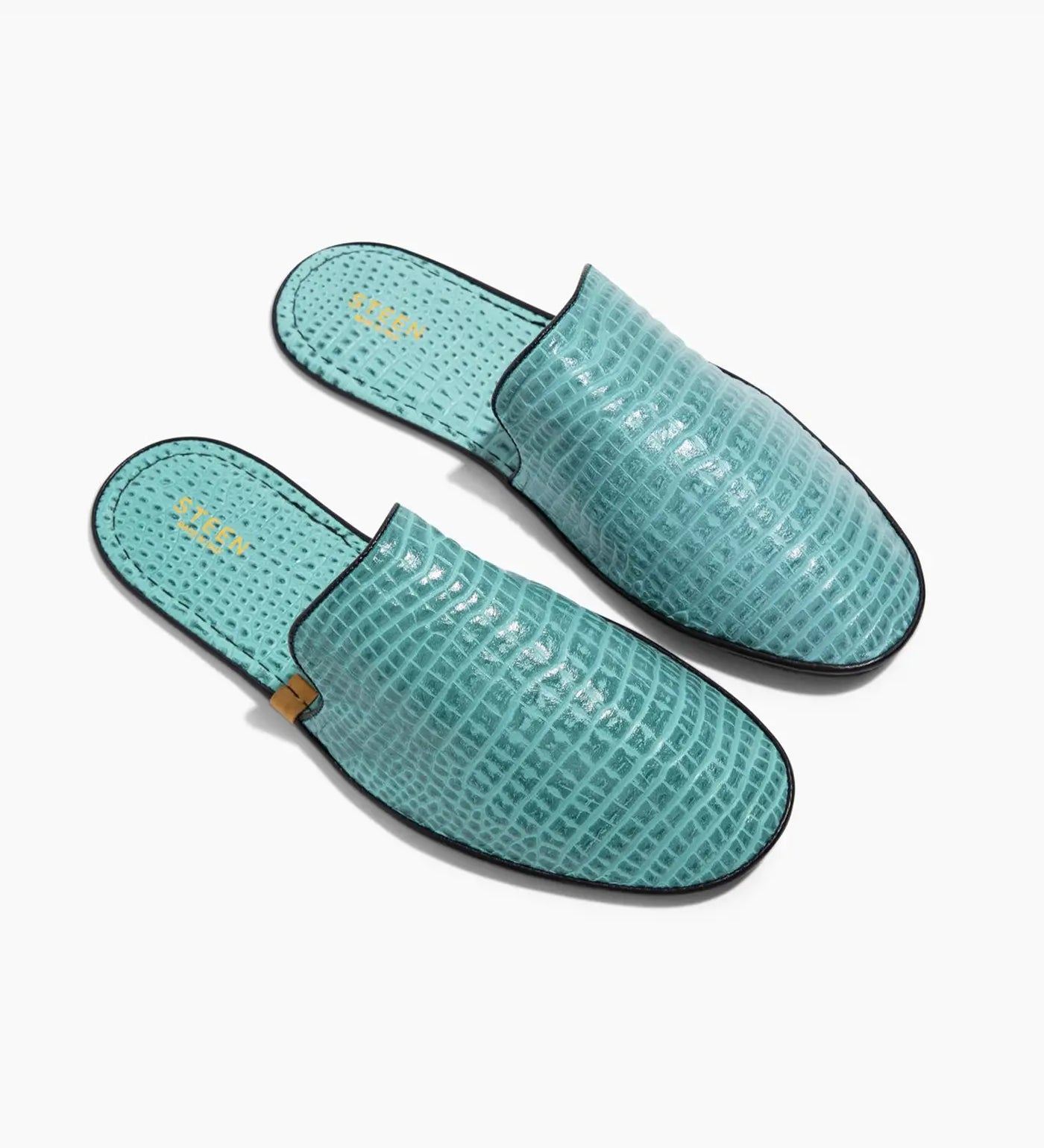 Women’s Crocodile Embossed Leather Foldable Slippers