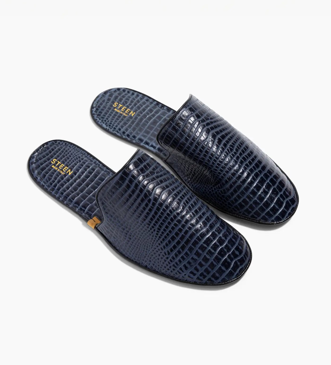 Women’s Crocodile Embossed Leather Foldable Slippers