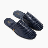 Women’s Crocodile Embossed Leather Foldable Slippers