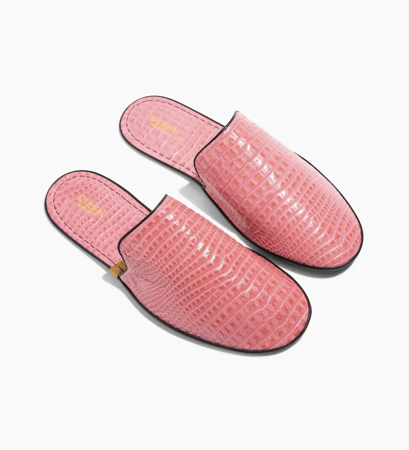 Women’s Crocodile Embossed Leather Foldable Slippers
